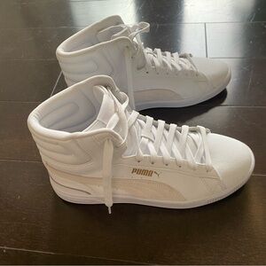 PUMA High Top White Sneakers Sz 9